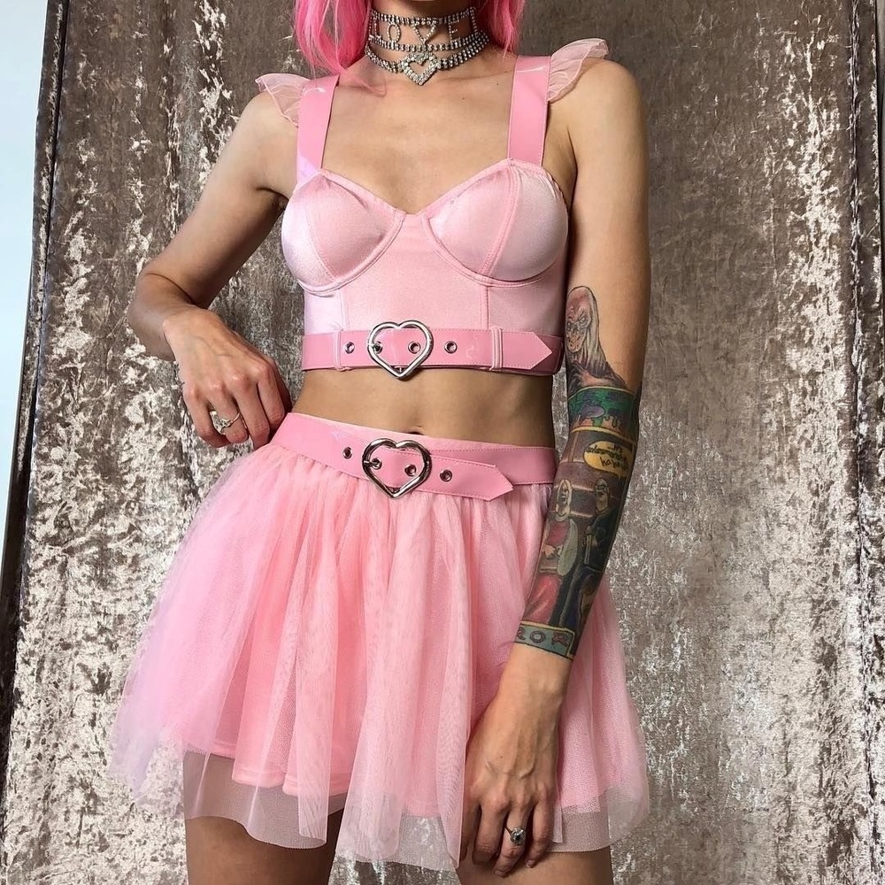 Dollskill bustier bra top and tutu skirt set
